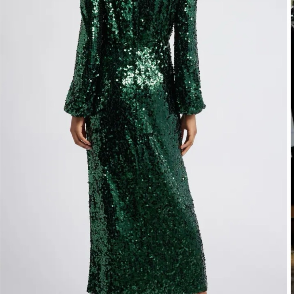 Wayf Sparkling Emerald Long Sleeve Dress - Picture 2 of 5